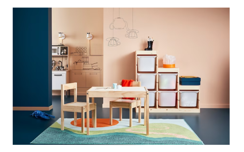 2021高い素材 家具 子供用家具 机 子供 チェア IKEA イケア LATT 子供用テーブル チェア2脚付, ホワイト, パイン材  101.784.13